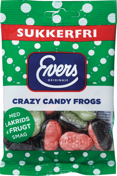 Modelbillede af Evers sukkerfri crazy candy frogs 70g