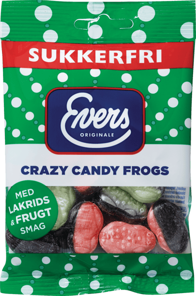 1 ps. Evers sukkerfri crazy candy frogs 70g