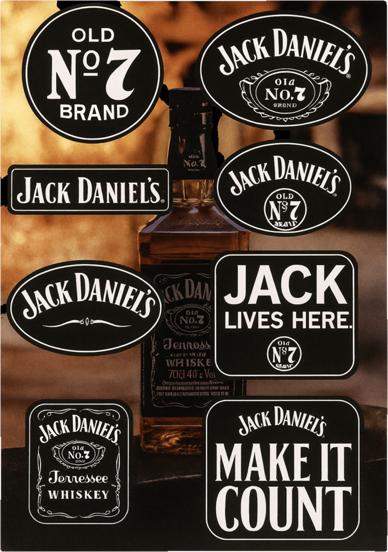 Jack Daniel's Sticker 8er-Set