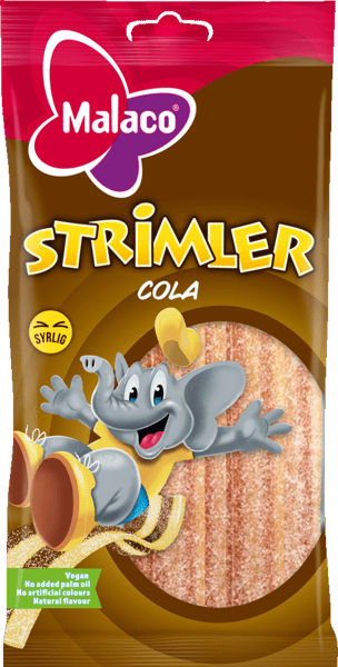 Modelbillede af Strimler Cola Malaco 80g