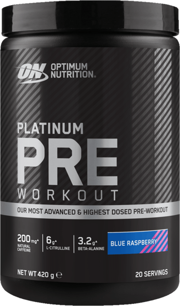 Modellbild av Optimum Nutrition Platinum Pre-Workout Blue Raspberry 420 g