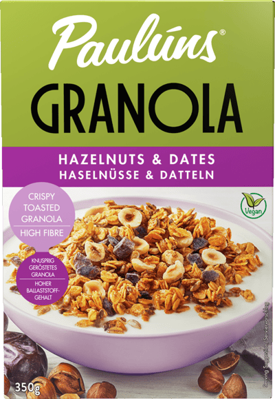 Modelbillede af Paulúns Granola Hasselnødder&Dadler 350g