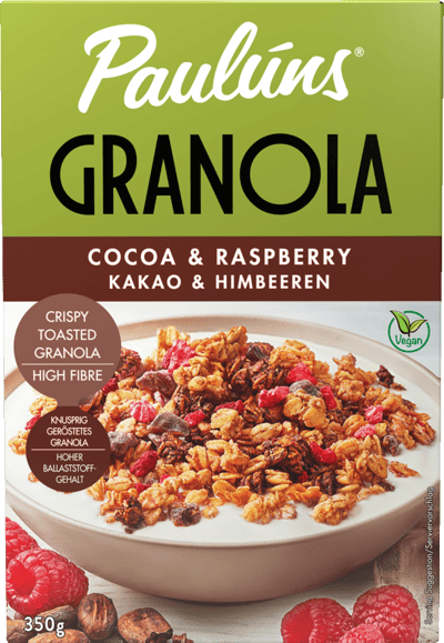 Modelbillede af Paulúns Granola Kakao & Hindbær 350 g