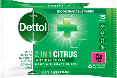 Modelbillede af Dettol 2 i 1 wipes 
    