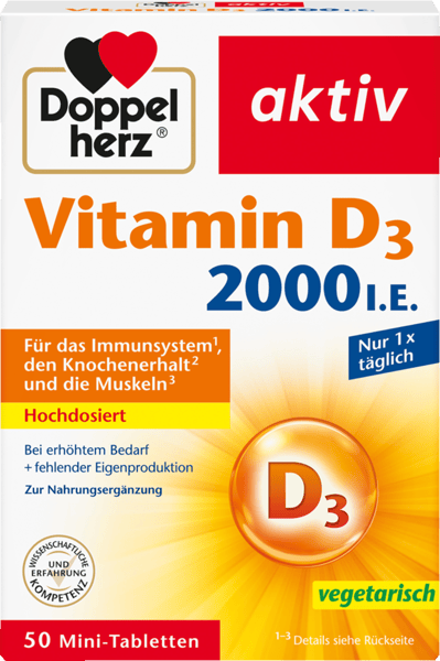 Modelbillede af Doppelherz Vitamin D3 2000 I.E. 50 Stk.