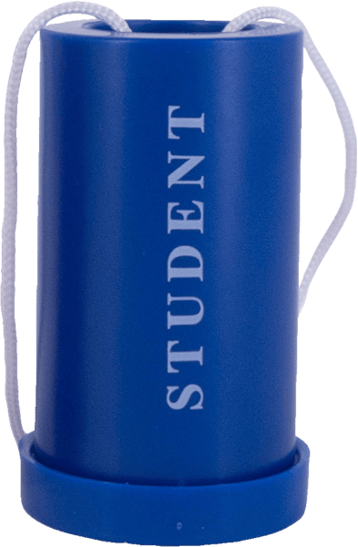 Modelbillede af Horn Mini Blå m. Hvid Tekst 'Student'