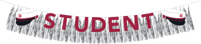 Modelbillede af Guirlande m. Sølv Student & 2 Røde Huer