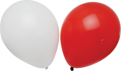 Modelbillede af Student Ballon Rød/Hvid 12 stk 23 cm