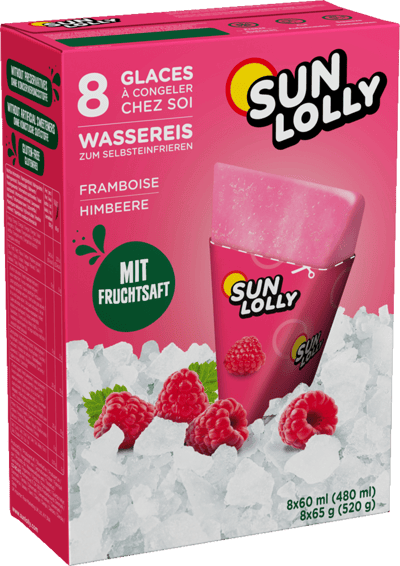 Modellbild av Sun Lolly Hindbær 8stk