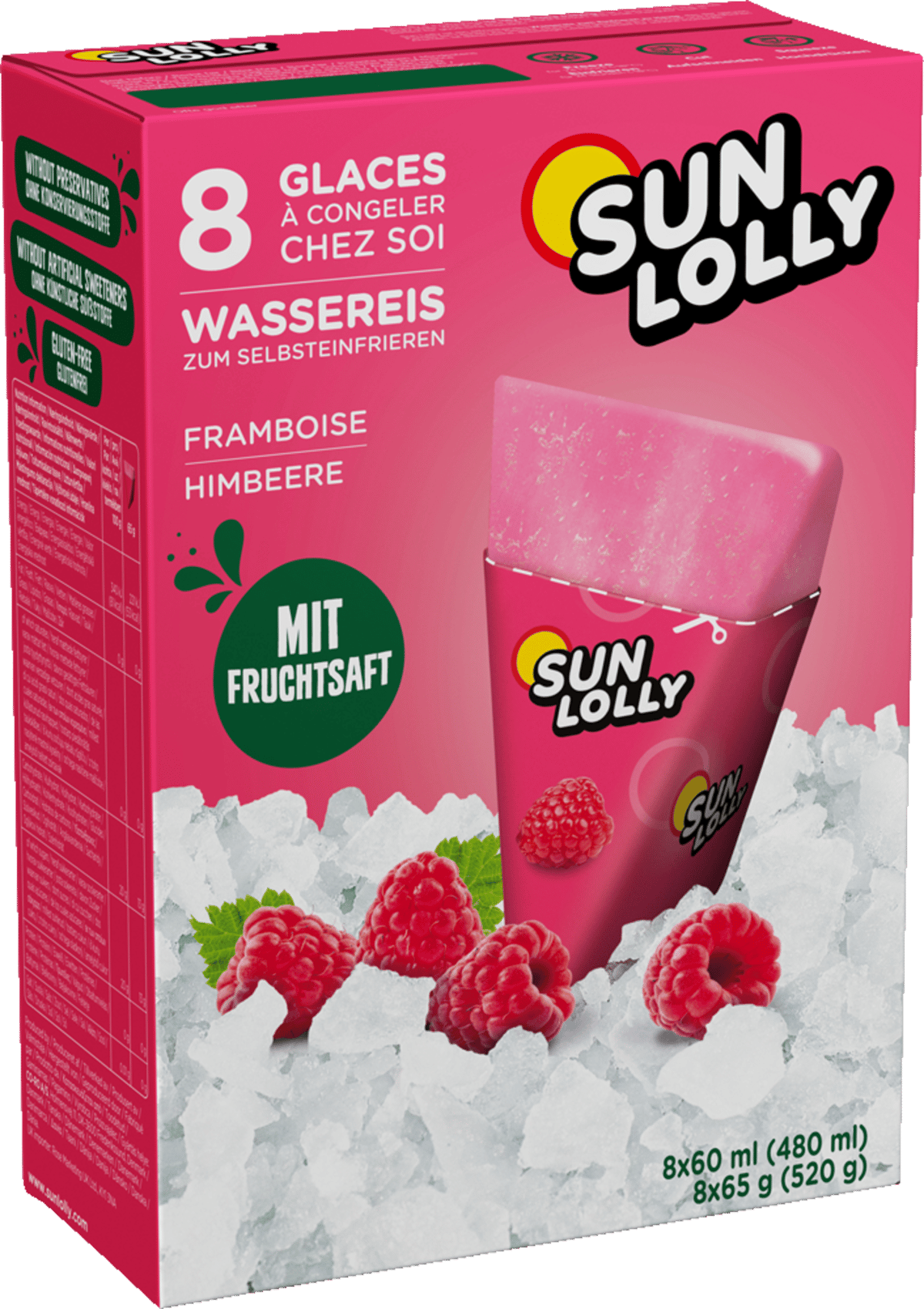 Sun Lolly Hindbær 8stk