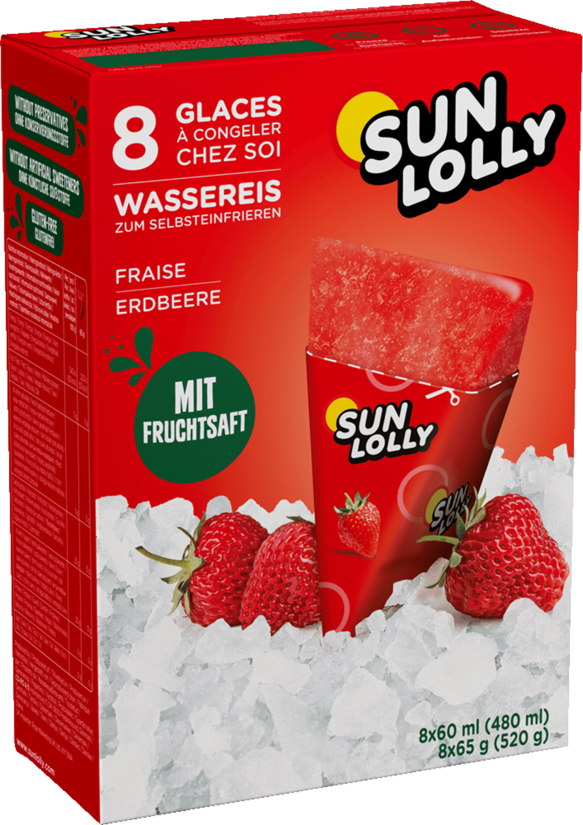Sun Lolly Jordbær 8stk