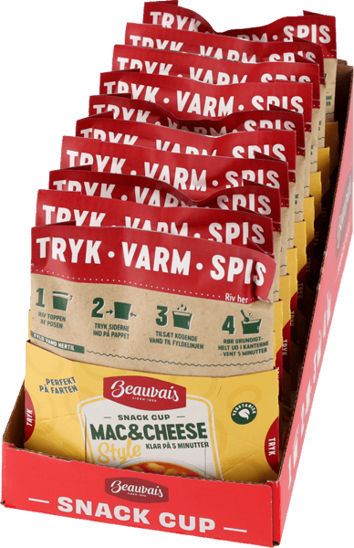 Modelbillede af Beauvias Snack Cup Mac&Cheese 10x65g