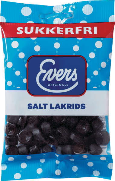 Modelbillede af Evers Sukkerfri salt lakrids 70 g.