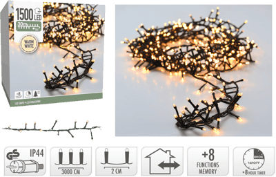 Modelbillede af Lyskæde micro klyngelys 1500 LED Varm hvid