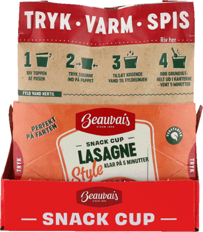 Modelbillede af Beauvias Snack Cup Lasagne Style 10x68g