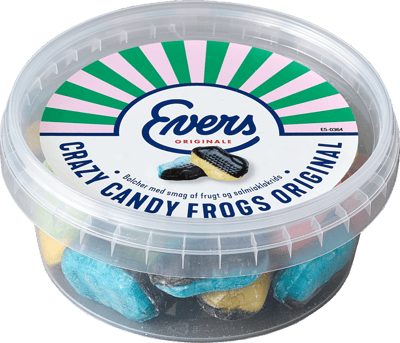 Modelbillede af Evers Crazy Candy Frogs 180g bøtte