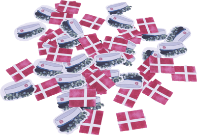 Modelbillede af Strøkonfetti Blå m. Studenterhue & Flag