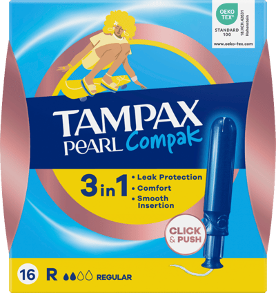 Modelbillede af Tampax Compak Pearl Regular Tampon 16 stk