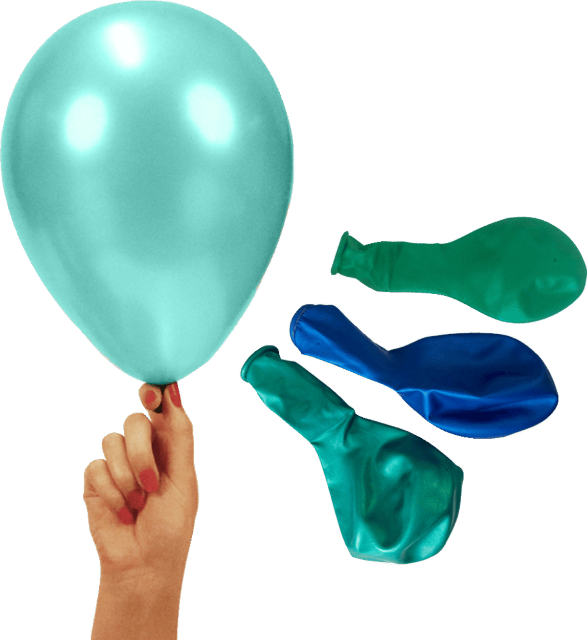 Ballon 8 stk. 23 cm Metallic Blå/Grøn
