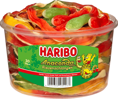 Modelbillede af Haribo Kæmpeslanger 30stk 1200 g