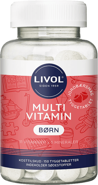 Modelbillede af Livol Multivitamin til børn Jordbær 150 stk