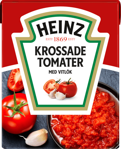 Modelbillede af Heinz Hakkede Tomater m. Hvidløg 16x390 g