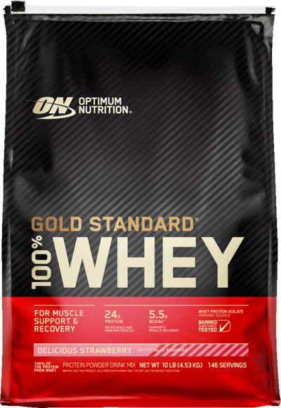Modelbillede af ON Whey Gold Double Delicious Jordbær 4,53kg