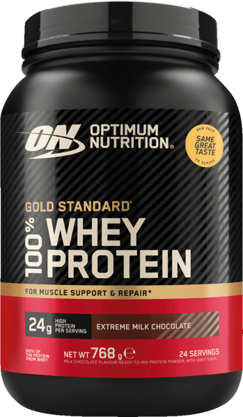 Modelbillede af ON 100% Whey Gold Extreme Milk Choko 768g