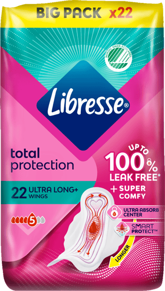 Modelbillede af Libresse Ultra Long+ bind med vinger 22 stk.
