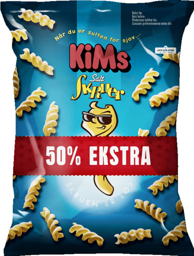 Modelbillede af Kims +50% Skruer Salt 205 g