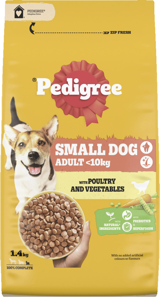 Pedigree Small Adult Fjerkræ&Grøntsager 1,4kg