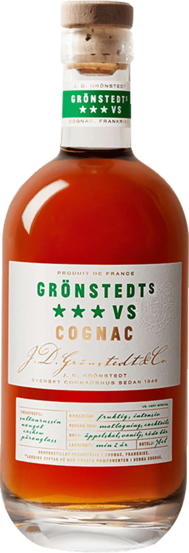 Grönstedts Cognac VS 40% 0,7 l.
