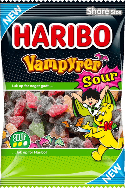 Modelbillede af Haribo Vampyrer Sour 375g DK
