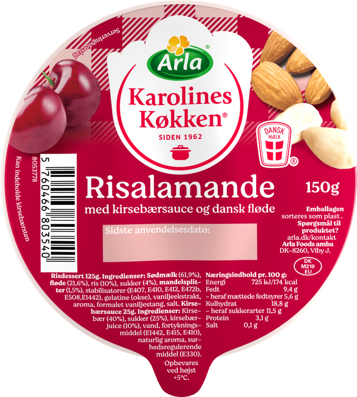 KK Risalamande m. Kirsebærsauce 9,5% 150 g