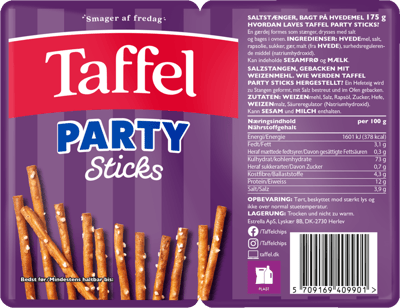 1 ps. Taffel Party Sticks 175 g Taffel 175 g