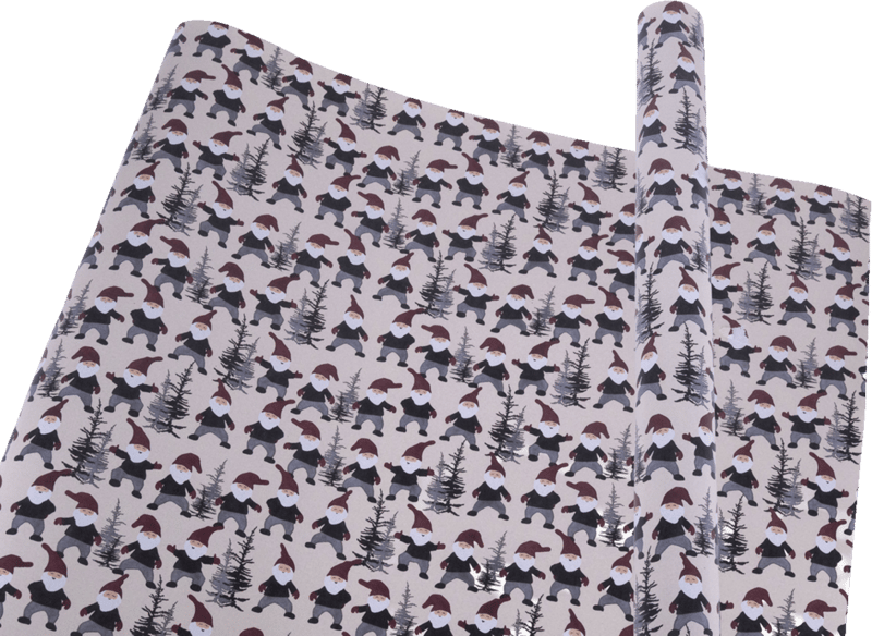Gavepapir 70cm x 10m Nisse/Juletræ