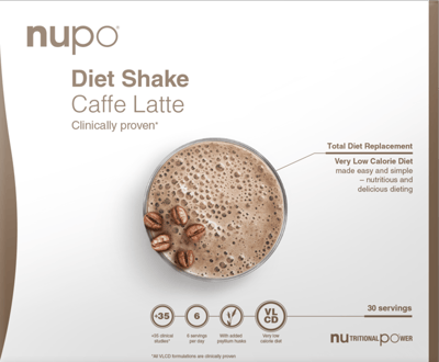 Modelbillede af Nupo Diet Shake Value Pack - Caffe Latte 30 port.