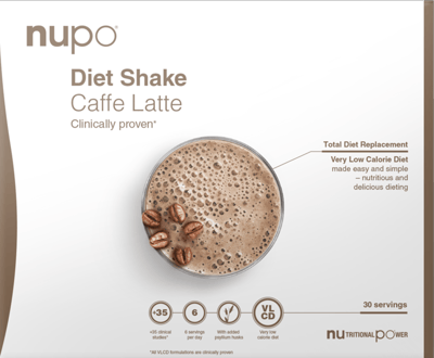 1 pk. Nupo Diet Shake Value Pack - Caffe Latte 30 port.