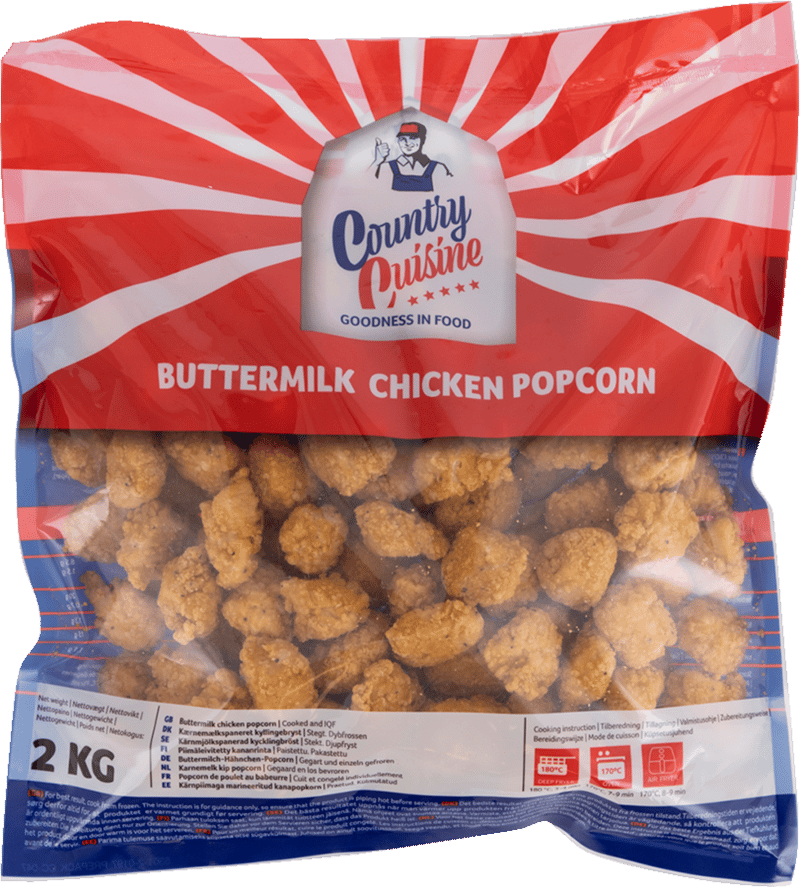 Buttermilk Kyllinge Popcorn 2 kg