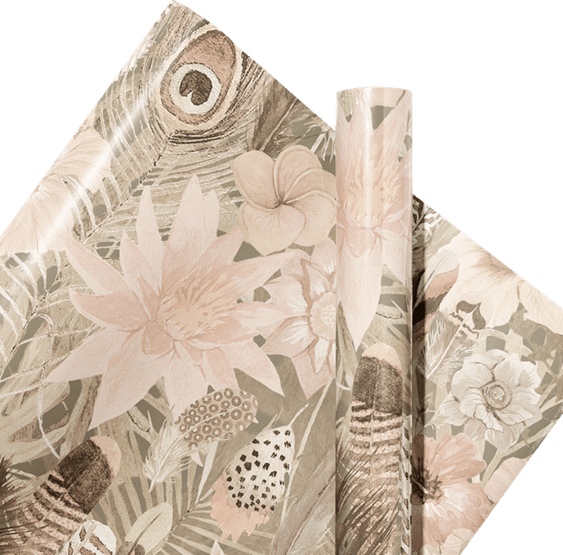 Gavepapir Jungle Rose 57 cm x 6 m