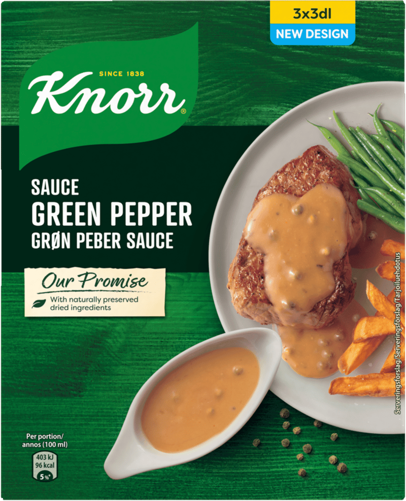 Knorr Sauce Grøn Peber 3x22 g.