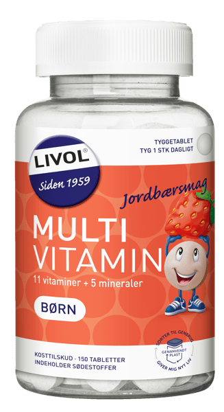 Modelbillede af Livol Multivitamin til børn Jordbær 150 stk
