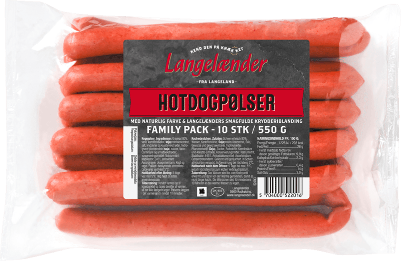 Langelænder Hotdogpølser 550g