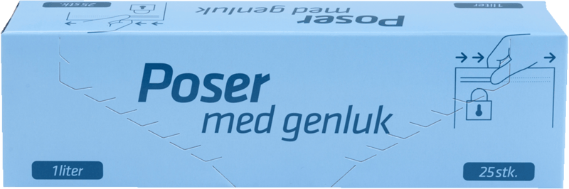 Poser m. Genluk 1l 25 stk.