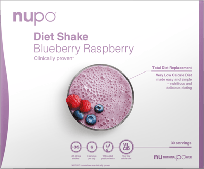 Modelbillede af Nupo Diet Shake Value Pack - Blueberry Raspberry 30 port.