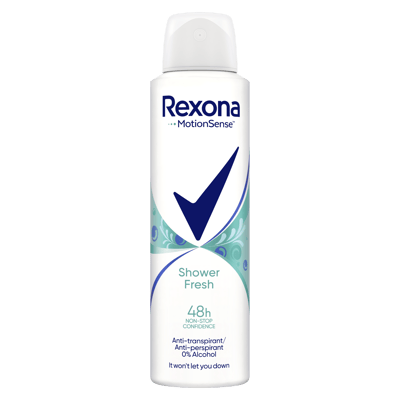 Modelbillede af Rexona Shower Fresh Deospray 150 ml.