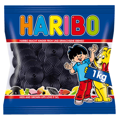 Modelbillede af Haribo Lakridssnegle 1 kg i pose