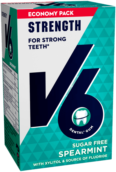 Modelbillede af V6 Strong Teeth Spearmint 70 g