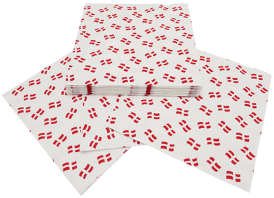 1 pk. 20stk. Servietter 33x33cm. 3-lag Flag