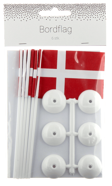 1 pk. Bordflag m/fod 6 stk. h:15cm